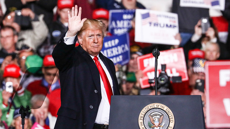 President Donald Trump at a Make America Great Again rally